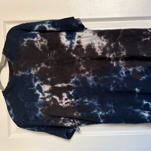 RVCA Black and White Tie-Dye Short Sleeve Tee